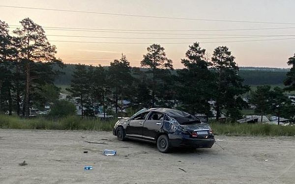 В Бурятии водитель Ниссана слетел с дороги и перевернулся