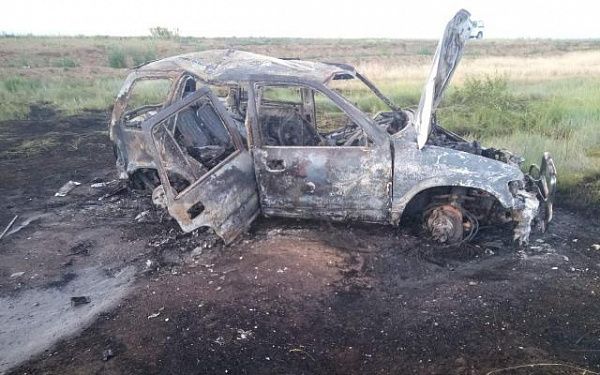 В Бурятии сгорел автомобиль, управляемый водителем без прав