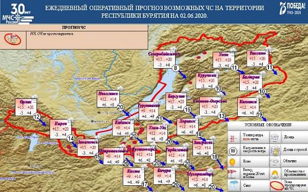 Метеорологический прогноз на 02 июня