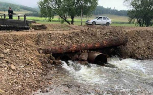 В районе Бурятии, где обвалился мост, восстановили объездной путь 