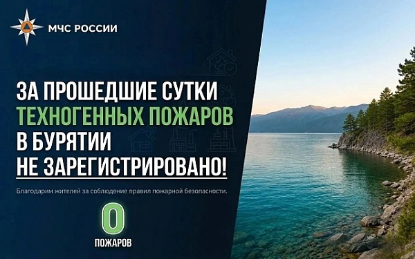 В Бурятии за прошедшие сутки техногенных пожаров не зарегистрировано