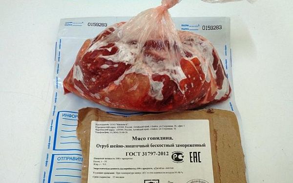 Мясо из Алтайского края, поставляемое в дошкольные учреждения Братска, не соответствовало требованиям безопасности