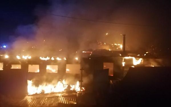 Ночной пожар в Тарбагатайском районе