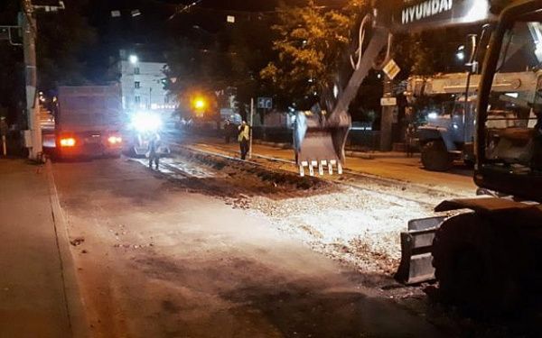В Улан-Удэ идет капитальный ремонт трамвайных путей по улице Гагарина
