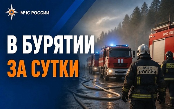 В Бурятии за сутки пожарные подразделения реагировали на 11 возгораний